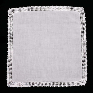 Alta calidad hecha <span class=keywords><strong>a</strong></span> mano personalizada blanco puro algodón suave señoras mano <span class=keywords><strong>ganchillo</strong></span> encaje pañuelo 13x13 pulgadas con encaje de <span class=keywords><strong>ganchillo</strong></span> - Product Image 2