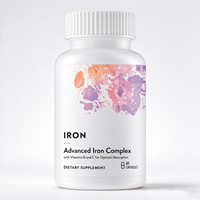 Capsules de glycinate de fer pour femmes, doux pour l'estomac, complément de fer à absorption élevée avec vitamines B et vitamine C