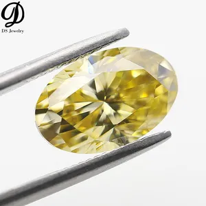 Wholesale factory Best quality Moissanite fancy yellow long oval cut loose moissanites