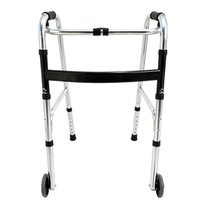 Advanced Medical Model Double Bend <strong>Wheeled</strong> Aluminum Alloy <strong>Walker</strong> Lightweight Portable Design Standing Disabilities Sponge Handle - Product Image 3