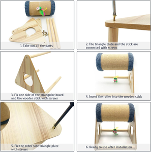 Balle à gratter pour <span class=keywords><strong>chat</strong></span> en sisal avec support en bois massif, jouet rotatif anti-dépression pour <span class=keywords><strong>chat</strong></span> d'intérieur et chaton - Product Image 6