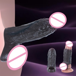 Penis Sleeve Enlargement Penis Extender Particle Monster <b>Dildo</b> Condom Reusable Cock Cover Ejaculation Men Sex Toys - Product Image 1