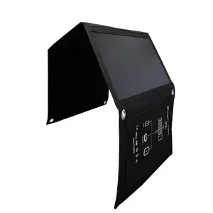 防水太阳能电池便携式太阳能充电器21w折叠式太阳能袋，带USB输出，用于户外6v电池充电