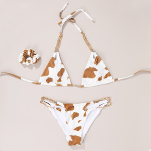 Leopard Print Swimwear Two Pieces Beachwear Young <strong>Hot</strong> <strong>Girls</strong> Sexy <strong>Bikinis</strong> 2 Piece Set Backless Split with Chain Detail <strong>Tight</strong> - Product Image 6