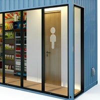 Kiosque de supermarché en conteneur de 40 pieds, boutique de vente au détail modulaire portable, stand d'épicerie pliable pour centre commercial