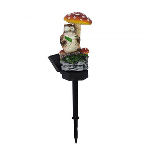 Lámpara Solar de Jardín con Forma de Hongo, Búho o Gnomo, LED, Decoración de Césped para Exteriores, Impermeable, Portátil, Alimentada por Energía Solar - Product Image 5