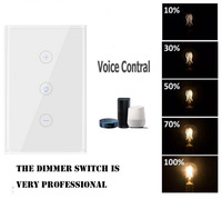 Interrupteur variateur de lumière WiFi Tuya 110V 220V US AU, commande vocale par application, interrupteur mural intelligent tactile Zigbee électrique