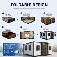 Maison conteneur pliable à double aile, abri modulaire à deux pièces, plan de configuration personnalisé, mobilier, câblage, structure pour chantier de construction