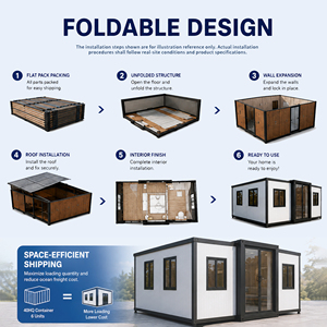 Maison conteneur pliable à double aile, abri modulaire à deux pièces, plan de configuration personnalisé, mobilier, câblage, structure pour chantier de construction - Product Image 5