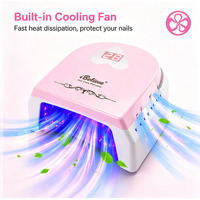 Lampe à ongles UV LED professionnelle rechargeable sans fil 72W avec ventilateur intégré, motif cœur rose, pour salons de manucure, avec logo personnalisé, vente en gros