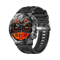 AK87 jam tangan pintar senter, gelang pintar layar HD 1.7 inci, pelacak kebugaran baterai 1000mAh, jam tangan pintar Fitcloud Pro