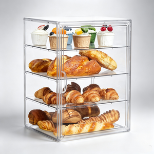 Caja de Almacenamiento de Pan Ajustable Transparente a Prueba de Polvo para el Hogar, Caja de Pastelería Acrílica de Varias Capas - Product Image 1
