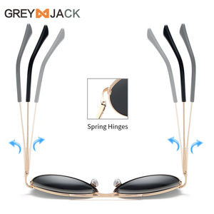 Lunettes de soleil unisexes de style aviateur, monture intégrale, verres TAC, protection UV400, couleur noir, gris, or, pour la conduite - Product Image 3