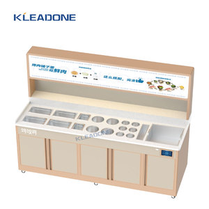 Kleadone tùy chỉnh 5 cửa thương mại lẩu Bảng điều khiển đá cẩm thạch đứng đầu đồ nội thất làm lạnh cho nhà hàng phong cách bằng gỗ - Product Image 1