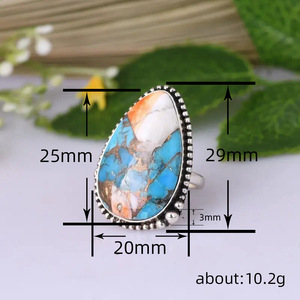 Anello Vintage Stile Marmo, Gioiello da Dito alla Moda per Donna, Uso Quotidiano - Product Image 4
