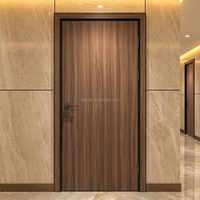 Timber Wood Door Leaf Melamine HPL Finish Custom Aluminum Frame Internal Interior Door for Building Project