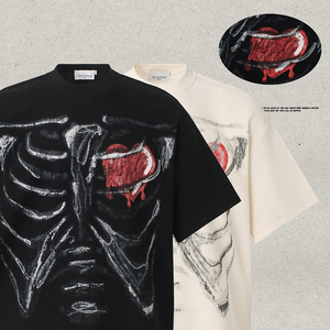 Nuevo Producto: Camiseta de Manga Corta para <span class=keywords><strong>Hombre</strong></span> con Diseño de <span class=keywords><strong>Esqueleto</strong></span> <span class=keywords><strong>Humano</strong></span> con Corazón Derretido, Estilo Waffle High Street, a la Moda - Product Image 2