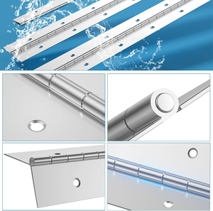 Vente en gros personnalisable Charnière de piano en acier inoxydable de 24 pouces de long Résistance à la corrosion Prévention de la rouille Fermeture en douceur Design moderne - Product Image 4