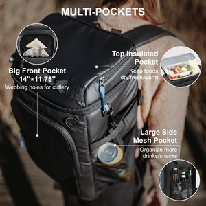 Factory Promotional Outdoor Picnic Camping Insulated Collapsible <b>Cooler</b> Bag Leakproof Portable <b>Cooler</b> <b>Backpack</b> - Product Image 4