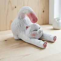 Support de téléphone portable en résine personnalisé en gros, motif chat endormi mignon, pour bureau et décoration de la maison