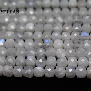 Cuentas Sueltas de <span class=keywords><strong>Piedra</strong></span> Lunar Natural de 4mm, Facetadas en Forma de Cubo, para Diseño de Joyería, Manualidades o Regalos - Product Image 3