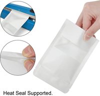 Sacs personnalisés en papier kraft blanc pour emballage alimentaire de bonbons et snacks, sacs refermables à fenêtre et fermeture éclair