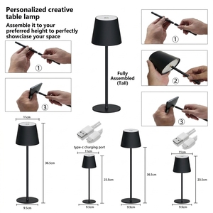 Ucuz Plastik Kablosuz LED Masa Lambası USB Şarjlı Dokunmatik 3 Renk Kısılabilir Mini Kitap Okuma Lambası Pilli - Product Image 4