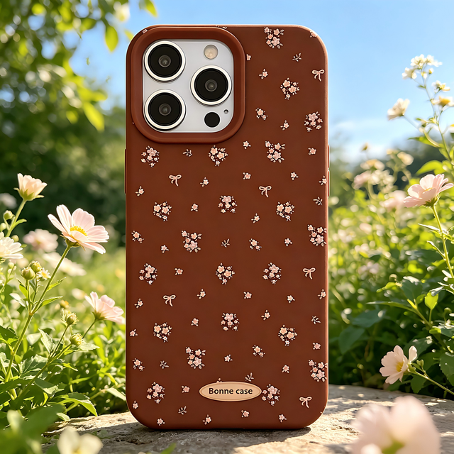 Vintage Floral Ins Style Case for iPhone 11 12 13 14 15 16 17 Pro Max Soft TPU Flower Pattern Shockproof Protective Cover