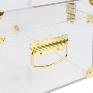Proveedor de Oro de la Industria: Caja de Almacenamiento Rectangular de Acrílico Transparente Moldeada por Inyección Ecológica con Accesorios Decorativos de Metal Dorado - Product Image 6