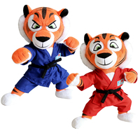 Jouets en peluche mascotte, tigre doux, LOGO personnalisé, uniforme de Taekwondo Judo, 20 cm