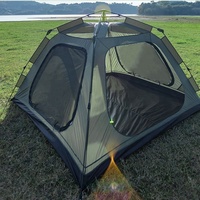 Tente de tourisme de montagne ultralégère, tente pop-up automatique à trois secondes d'entraînement tente familiale camping extérieur étanche pour les voyages