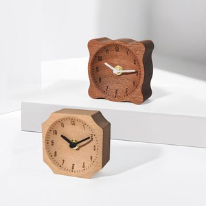 <span class=keywords><strong>Horloge</strong></span> de table analogique en bois massif portable EMAF, design cube, avec alarme, idéale pour la décoration de salle de classe, cadeau promotionnel mignon - Product Image 6