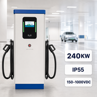 Station de recharge rapide DC 240 kW, certifiée CE TUV, chargeur EV extérieur IP55, double connecteur, alimentation commerciale pour usine, OCPP 1.6J WrightCharge