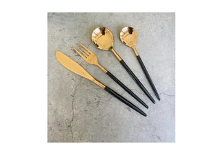 Ensemble de couverts en acier inoxydable plaqué or PVD de luxe, couverts modernes pour hôtel et restaurant, couverts design pour hôtel et restaurant - Product Image 2