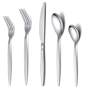 เครื่องใช้บนโต๊ะอาหาร,ช้อนส้อมสแตนเลสแบบด้ามหนาเครื่องใช้บนโต๊ะอาหารสำหรับโรงแรม - Product Image 1