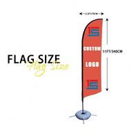 Bannière publicitaire extérieure personnalisée en plumes avec support, drapeau de plage imprimé numériquement en polyester 110 g/m²