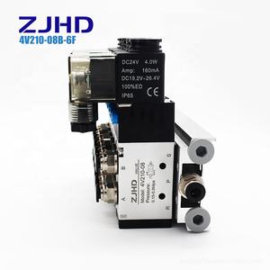 ZJHD电磁阀4V210-08 DC24V G PT1/4 2位置5路6空间歧管，带底座消声器快速配件组 - Product Image 6