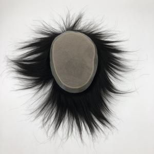 AU Real Scalp Coiffures Courtes Haute Qualité Cheveux Humains Naturel Invisible Perruque Base de Soie Prothèse Système Toupet pour Hommes - Product Image 2