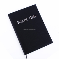 Vente en gros de carnets d'agenda à thème en cuir végétalien japonais Anime noir à couverture rigide