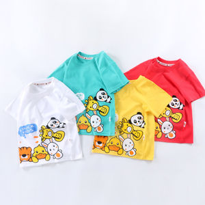 <strong>Cartoon</strong> Children's Breathable Knitted 100% Cotton Short Sleeve Casual <strong>T-shirt</strong> for Boys Girls Summer Wear - Product Image 1