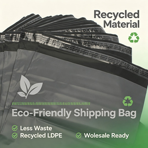 Enveloppe en plastique pour colis avec logo personnalisé, sac de messagerie express gris en polyéthylène, sac pour vêtements - Product Image 1