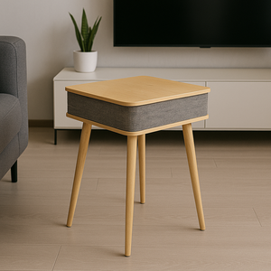 Đồ Nội Thất Mới <span class=keywords><strong>2025</strong></span> Log Màu Vuông Bằng Gỗ Bàn Cà Phê Không Dây Sạc Giá Rẻ Nhất <span class=keywords><strong>Bluetooth</strong></span> Loa - Product Image 2