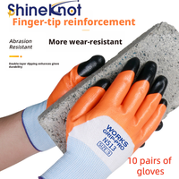 SHINEKNOT 10 Pasang Sarung Tangan Pelindung Tahan Tusukan Sarung Tangan Pelindung Jari yang Dipertebal, Tahan Aus, dan Diperkuat