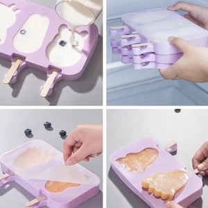 High Quality Skull Shape Food Grade Silicone Popsicle Mold, Home DIY Ice <b>Cream</b> Popsicle <b>Maker</b>, Easy Release & Reusable - Product Image 6