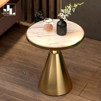 Modernes Wohnzimmer Wohnzimmer Gold Eck tisch Hotel Schlafzimmer Metallrahmen Schiefer platte Luxus Runde Sofa Beistell tisch Möbel