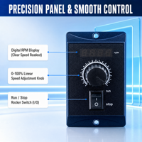 Contrôleur de vitesse numérique à tension variable monophasé AC Palo XC-6-250W pour moteur à engrenages électrique avec sortie 6W-400W