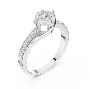 Silver <b>Diamond</b> <b>Ring</b> for Women Elegant Shiny Fashion Jewelry Perfect for Wedding Engagement Party Wear Gift Idea - Product Image 2