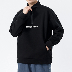 <span class=keywords><strong>Felpa</strong></span> con Cappuccio in Cotone a Maniche Lunghe con Logo Personalizzato, Colletto con Zip, Stile Rugby <span class=keywords><strong>Polo</strong></span> per Uomo - Product Image 2