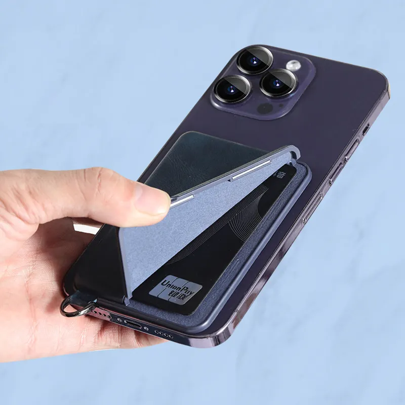 Tas dompet ponsel kulit kartu magnetik, dompet tempat kartu kulit untuk iphone 15 14 13 Pro Max Plus XS MAX dengan stiker pemegang kartu