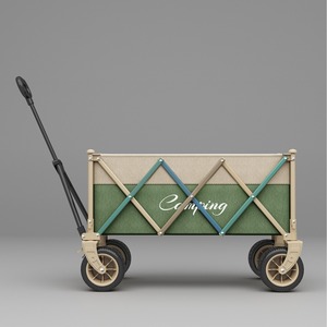 Chariot de camping pliable à quatre roues, personnalisable, pour les courses, les voyages et les activités de plein air - Product Image 1
